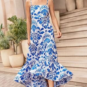 NWT: Ann Taylor Petite Tiled Tiered Strappy Maxi Dress